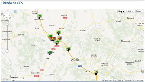 Situación de la flota sobre mapa